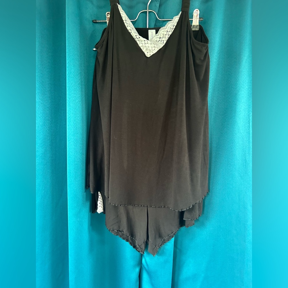 Joyspun Black Lace Camisole and Shorts Set